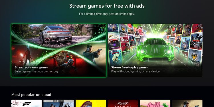Xbox test gratis cloudgaming met advertenties